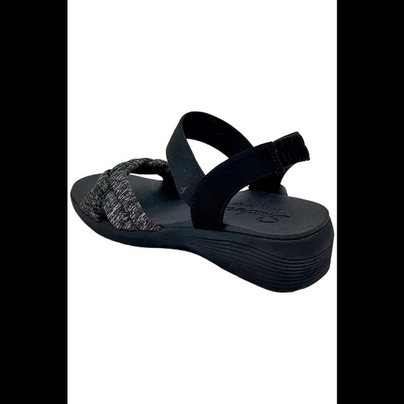 Skechers Women's Braided Slingback Wedges Lovely Outing Black - Medium - Picture 3 of 3